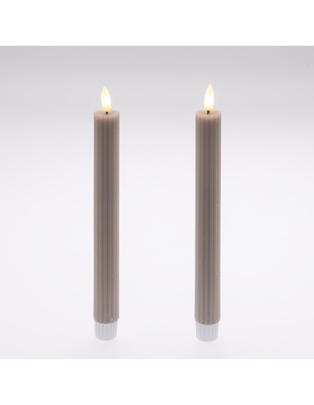 Set 2 candele tortoraØ 2,3 - H 23cm con telecomando