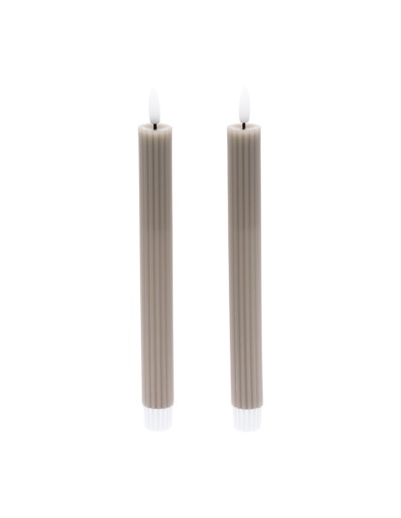 Set 2 candele tortoraØ 2,3 - H 23cm con telecomando