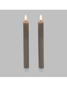 Set 2 candele tortoraØ 2,3 - H 23cm con telecomando