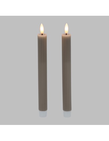 Set 2 candele tortoraØ 2,3 - H 23cm con telecomando