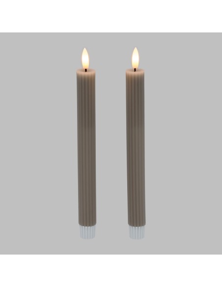Set 2 candele tortoraØ 2,3 - H 23cm con telecomando