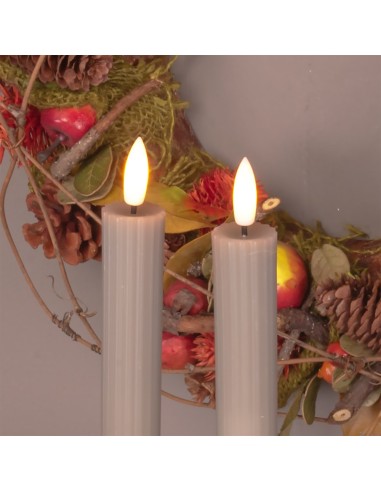 Set 2 candele tortoraØ 2,3 - H 23cm con telecomando