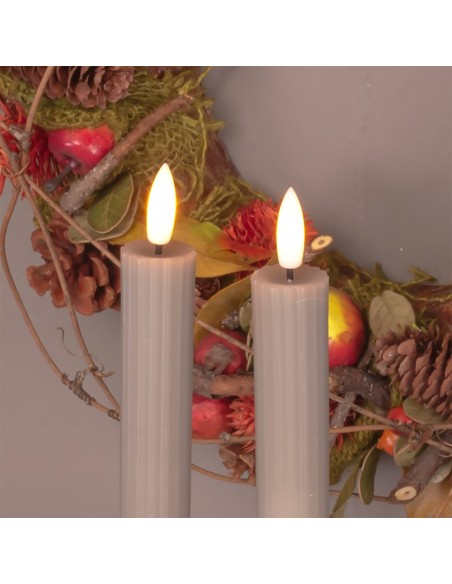 Set 2 candele tortoraØ 2,3 - H 23cm con telecomando