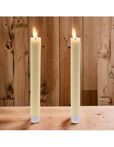 Set 2 candele avorio Ø 2,3 - H 23cm con telecomando
