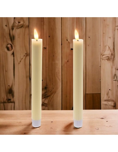 Set 2 candele avorio Ø 2,3 - H 23cm con telecomando
