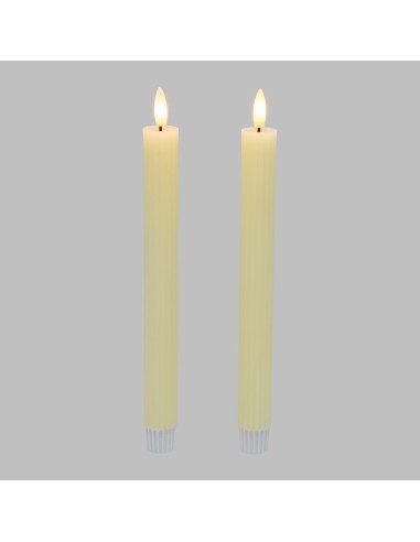 Set 2 candele avorio Ø 2,3 - H 23cm con telecomando