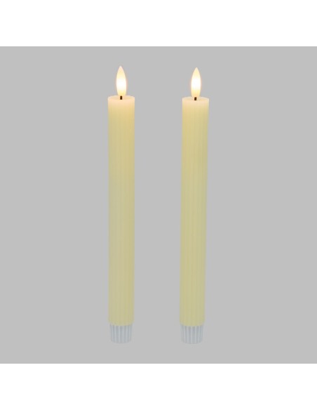 Set 2 candele avorio Ø 2,3 - H 23cm con telecomando