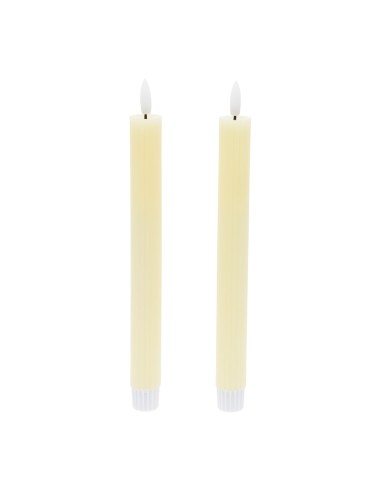 Set 2 candele avorio Ø 2,3 - H 23cm con telecomando