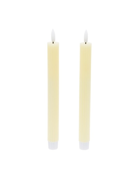 Set 2 candele avorio Ø 2,3 - H 23cm con telecomando