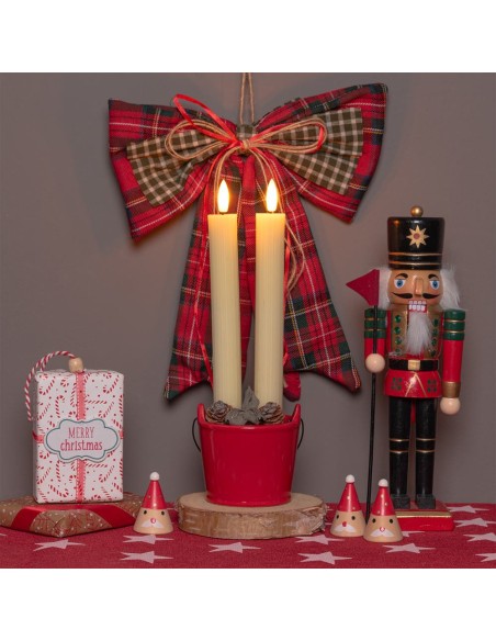 Set 2 candele avorio Ø 2,3 - H 23cm con telecomando