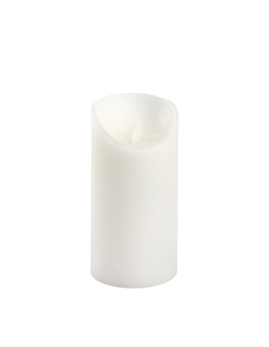 Candela Bianca Cera Rustic Moving Flame Ø7,5xH15cm