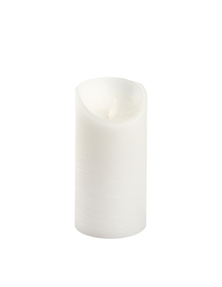 Candela Bianca Cera Rustic Moving Flame Ø7,5xH15cm
