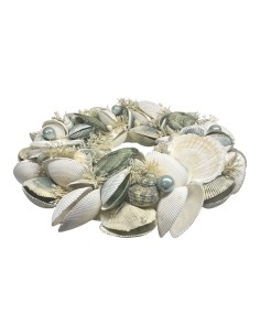 Corona conchiglie stelle marine verde mare Ø 28 cm 2