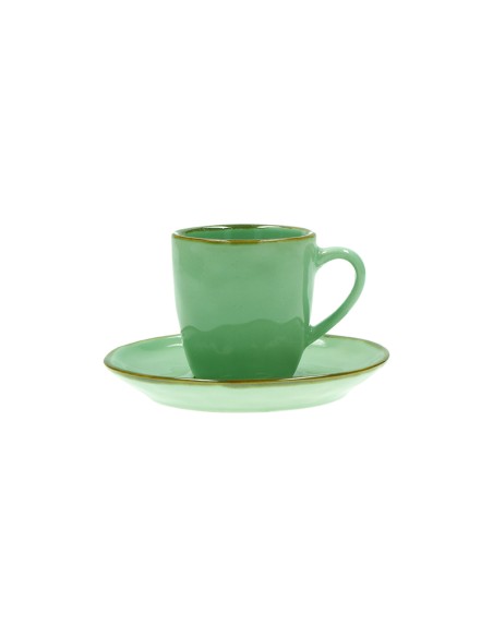 Rose e Tulipani·concerto Verde Acqua Taz Caffe' C/p·90 Cc·stoneware