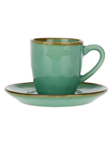 Rose e Tulipani·concerto Verde Acqua Taz Caffe' C/p·90 Cc·stoneware