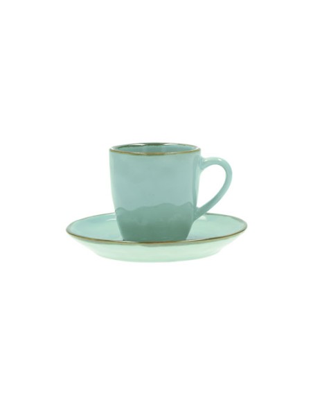 Rose e Tulipani·concerto Verde Acqua Taz Caffe' C/p·90 Cc·stoneware