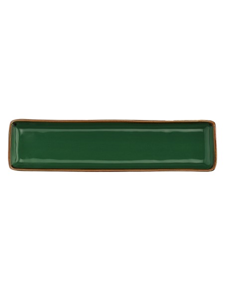 Rose e Tulipani·rose & Tulipani - Linea ''concerto" Verde Bosco Vassoio Rettangolare 32x8 Cm - stoneware