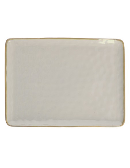 Rose e Tulipani·rose & Tulipani - Linea ''concerto" Grigio Perla Vassoio Rettangolare 36x26,5 Cm - stoneware