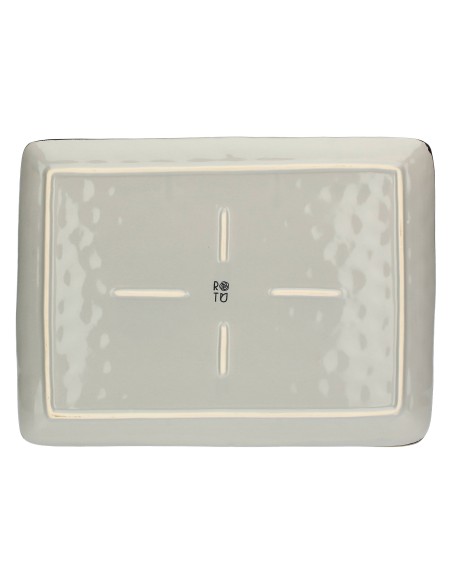 Rose e Tulipani·rose & Tulipani - Linea ''concerto" Grigio Perla Vassoio Rettangolare 36x26,5 Cm - stoneware