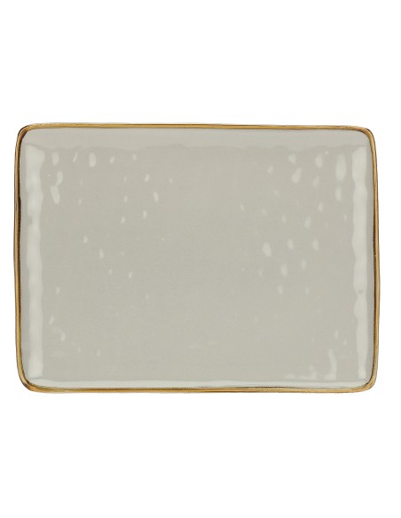 Rose e Tulipani·rose & Tulipani - Linea ''concerto" Grigio Perla Vassoio Rettangolare 36x26,5 Cm - stoneware
