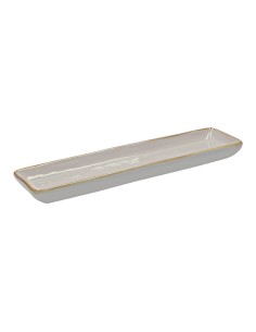 Rose e Tulipani·rose & Tulipani - Linea ''concerto" Grigio Perla Vassoio Rettangolare 32x8 Cm - stoneware