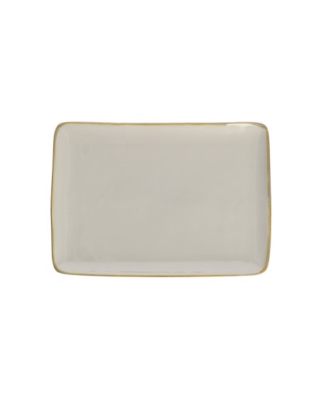 Rose e Tulipani·rose & Tulipani - Linea ''concerto" Grigio Perla Vassoio Rettangolare 27x19 Cm - stoneware