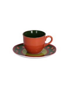 Rose e Tulipani·rose & Tulipani - Cozy Cottage Tazza Caffè 0,10 Lt con Piattino Rosso