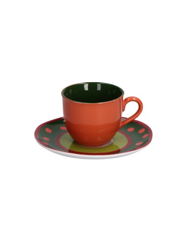 Rose e Tulipani·rose & Tulipani - Cozy Cottage Tazza Caffè 0,10 Lt con Piattino Rosso