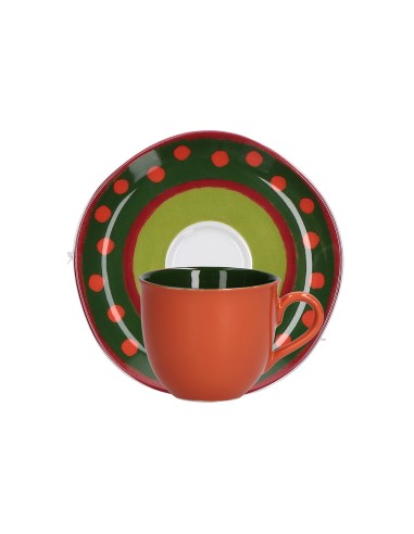 Rose e Tulipani·rose & Tulipani - Cozy Cottage Tazza Caffè 0,10 Lt con Piattino Rosso