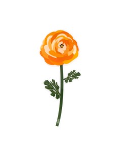 Vesta Home - Fiore Bomboniera Singolo Ranuncolo Arancione·arancione·8,9 X 20,1 H Th. 3 Mm