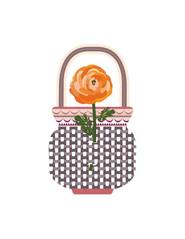 Vesta Home - Fiore Bomboniera Singolo Ranuncolo Arancione·arancione·8,9 X 20,1 H Th. 3 Mm