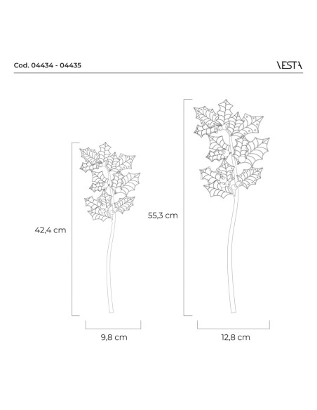 Vesta Home - Fiore Pungitopo Grande Kit 6 Pz·rosso·12,8 X 55,3 H Th. 5 Mm