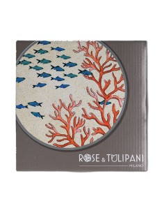 Rose e Tulipani· Sea Life Sottopentola Corallo·ø 20 Cm in Gift Box ·ceramica 2