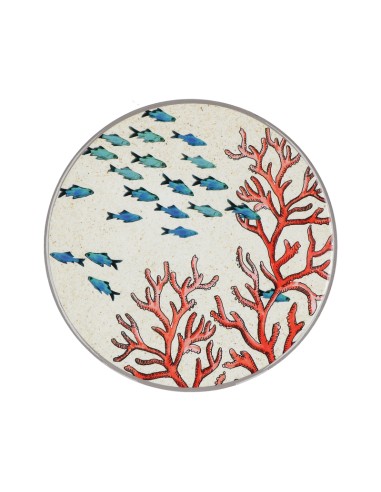 Rose e Tulipani· Sea Life Sottopentola Corallo·ø 20 Cm in Gift Box ·ceramica