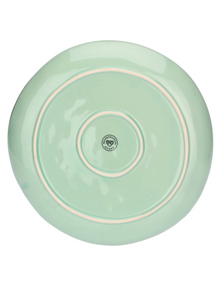 Rose e Tulipani·concerto Verde Acqua Piatto Piano 27 Cm·ø 27 Cm·stoneware Ø 27 Cm