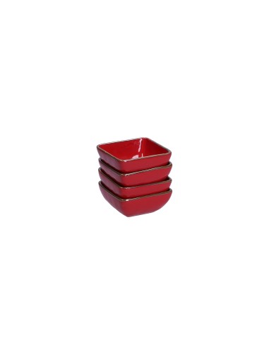 Rose e Tulipani - Ciotolina Quadrata 8 Cm Linea ''concerto Rosso Fuoco''