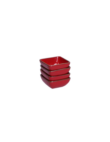 Rose e Tulipani - Ciotolina Quadrata 8 Cm Linea ''concerto Rosso Fuoco''