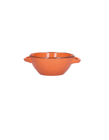 Rose e Tulipani·rose & Tulipani - Linea ''concerto" Arancione Ciotola Zuppa con Manici 600 Cc Ø 15 Cm - stoneware