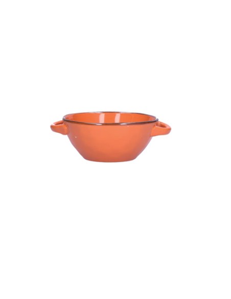 Rose e Tulipani·rose & Tulipani - Linea ''concerto" Arancione Ciotola Zuppa con Manici 600 Cc Ø 15 Cm - stoneware
