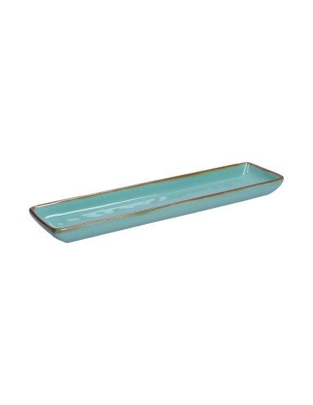 Rose e Tulipani·concerto Verde Acqua Vass Rett 32x8·32x8 Cm·stoneware