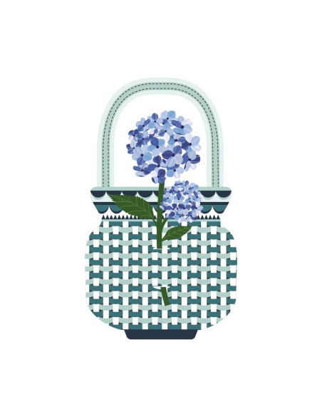 Vesta Home - Fiore Bomboniera Singolo Ortensia Blu·blu·10,6 X 21 H Th. 3 Mm