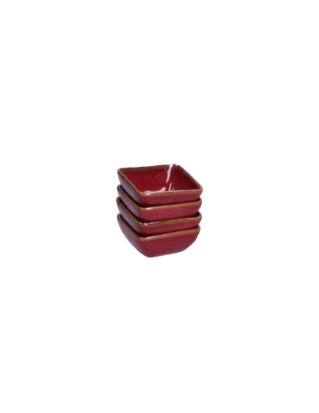 Rose e Tulipani - Ciotolina Quadrata 8 Cm Linea ''concerto Rosso Malaga'' - stoneware