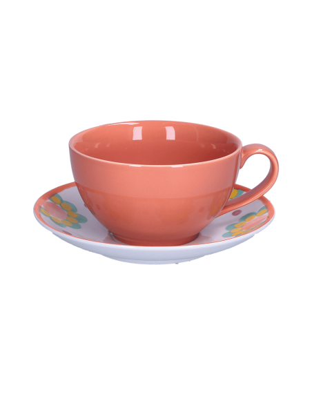 Rose e Tulipani·rose & Tulipani - Linea Flor De Agua Tazza Colazione in Porcellana con Piattino 400 Cc