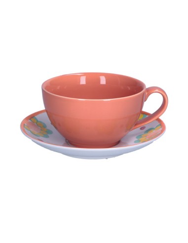 Rose e Tulipani·rose & Tulipani - Linea Flor De Agua Tazza Colazione in Porcellana con Piattino 400 Cc