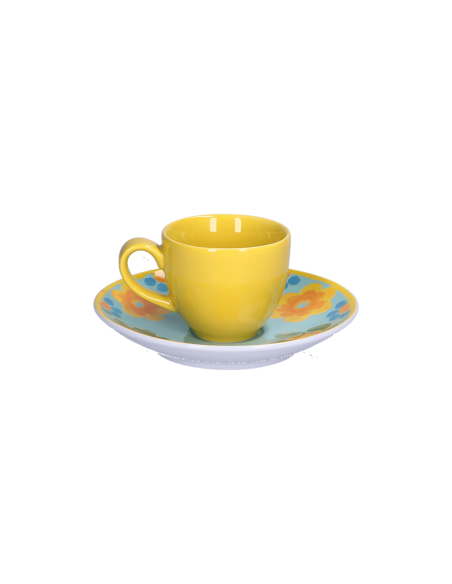 Rose e Tulipani·rose & Tulipani - Linea Flor De Agua Tazza Caffè in Porcellana con Piattino 90 Cc
