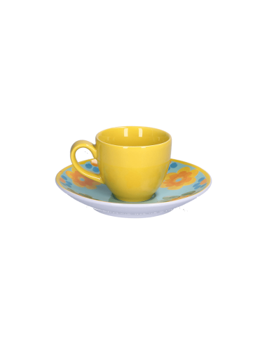 Rose e Tulipani·rose & Tulipani - Linea Flor De Agua Tazza Caffè in Porcellana con Piattino 90 Cc