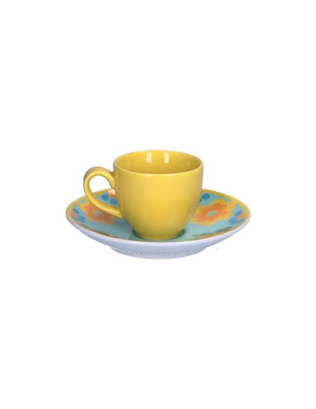 Rose e Tulipani·rose & Tulipani - Linea Flor De Agua Tazza Caffè in Porcellana con Piattino 90 Cc