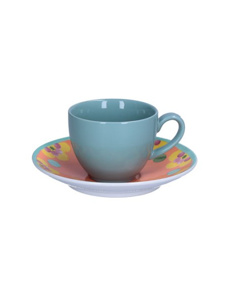 Rose e Tulipani·rose & Tulipani - Linea Flor De Agua Tazza Tè in Porcellana con Piattino 200 Cc