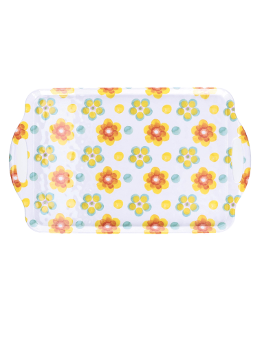 Rose e Tulipani·rose & Tulipani - Linea Flor De Agua Vassoio Rettangolare in Melamina con Manici Cm 48,5 X 29,5 X 2,2