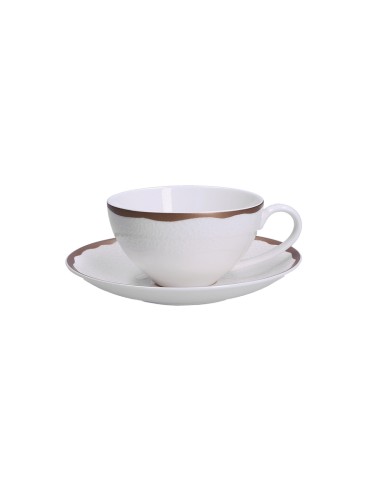 Rose e Tulipani·tazza Te' con Piattino 220 Cc Riflessi New Bone China H8 Cm